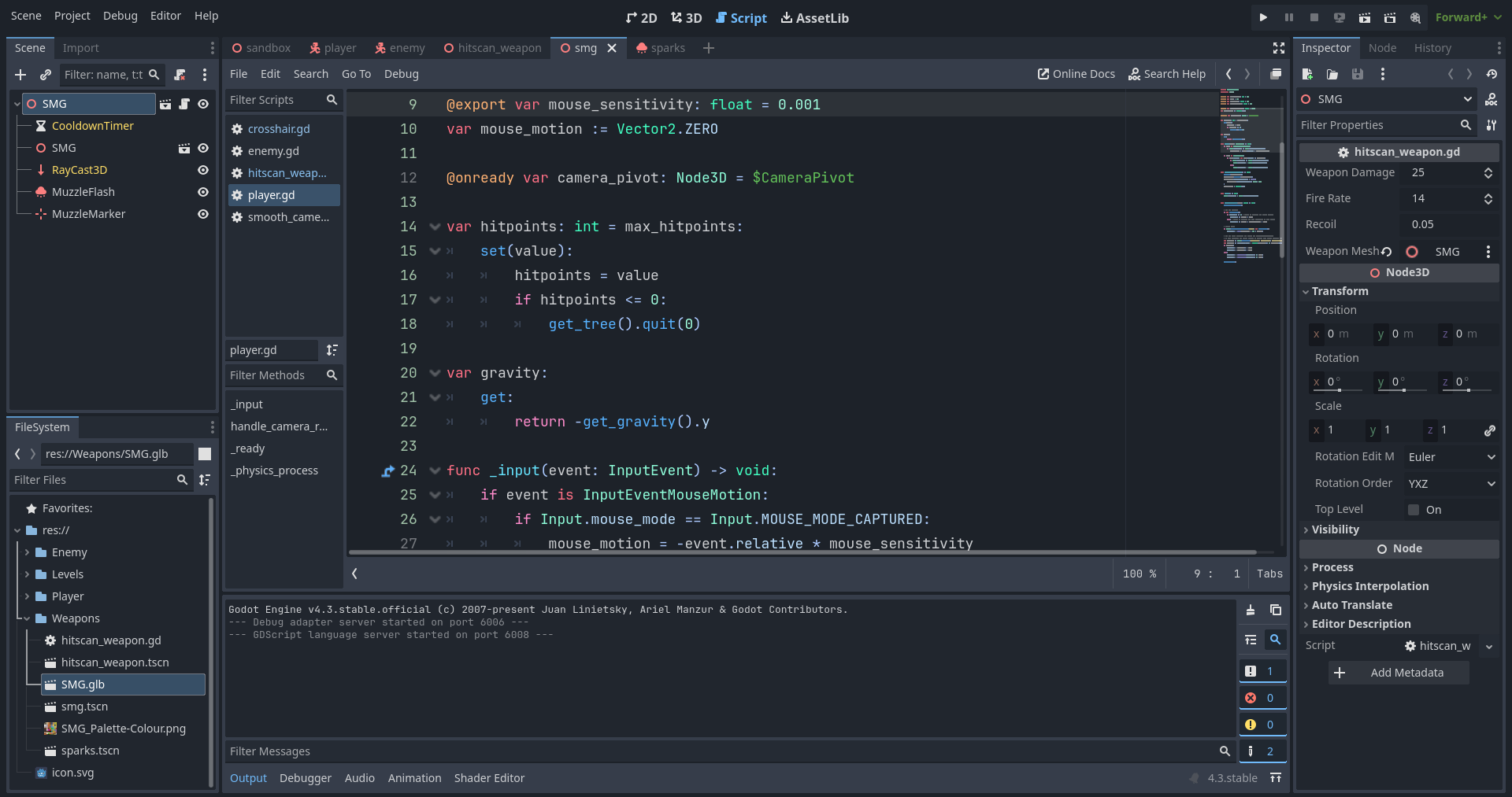 godot code screenshot